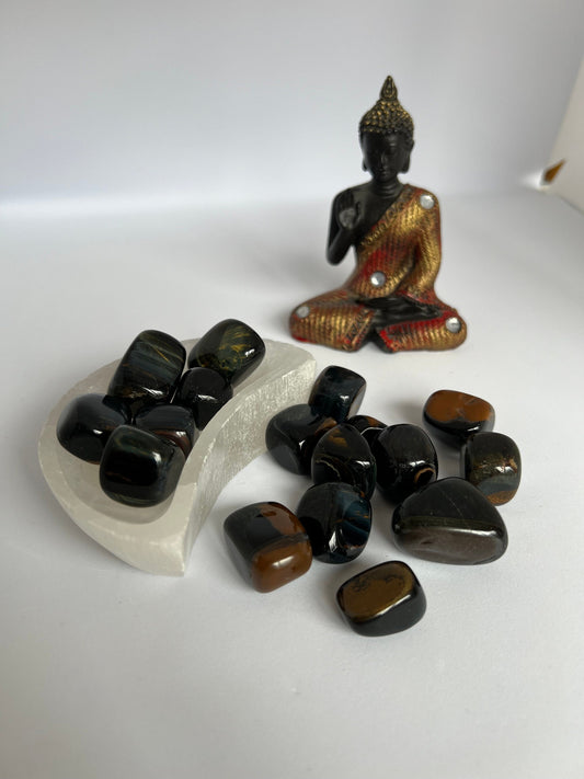 Blue Tigers Eye Tumblestone, Grade A Crystals, Pocket Stone, Healing Crystal, Tumbled Stone, Blue Tiger Eye Crystal.