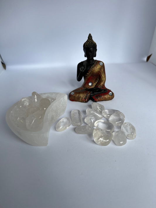 Clear Quartz Tumblestones, Clear Quartz Crystals, Natural Sourced Crystals, Tumblestone Crystals