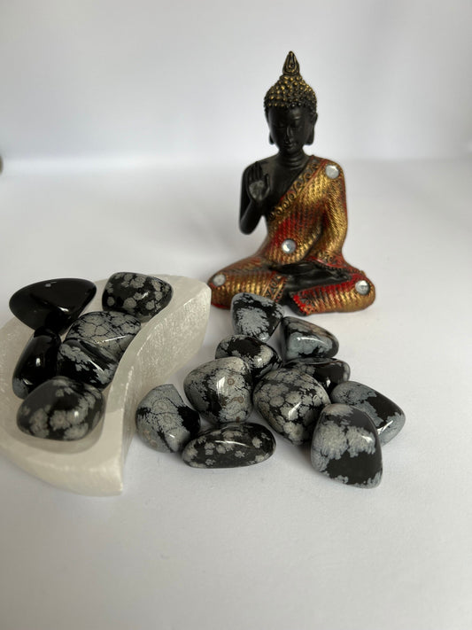 Snowflake Obsidian Tumblestone, Crystal, Grounding Crystal, Spiritual Stone, Tumblestone Crystal, Black and White Crystal, Empowering Stone