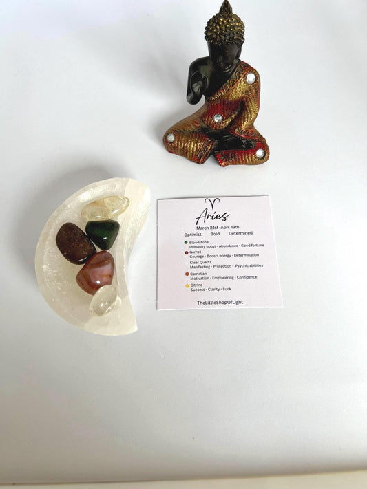 Aries Crystal Set, Zodiac Crystal Set, 5 Crystals, Crystals For Aries, Aries Zodiac Sign, Aries Sun, Aries Moon, Aries Rising