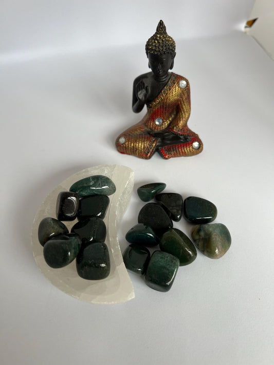 Bloodstone Tumblestones, Bloodstone Crystal, Green Tumblestone, Grade A Crystals, Naturally Sourced, Inner Strength Crystal